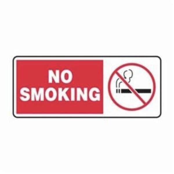 Accuform No Smoking Sign, Legend NO SMOKING WGRAPHIC, 6 mil Adhesive DuraVinyl, 7 in Height, 17 in Width MSMG500XV - main